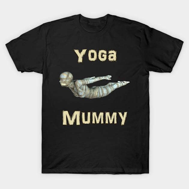 Yoga Mummy Locust Pose T-Shirt by Captain Peter Designs